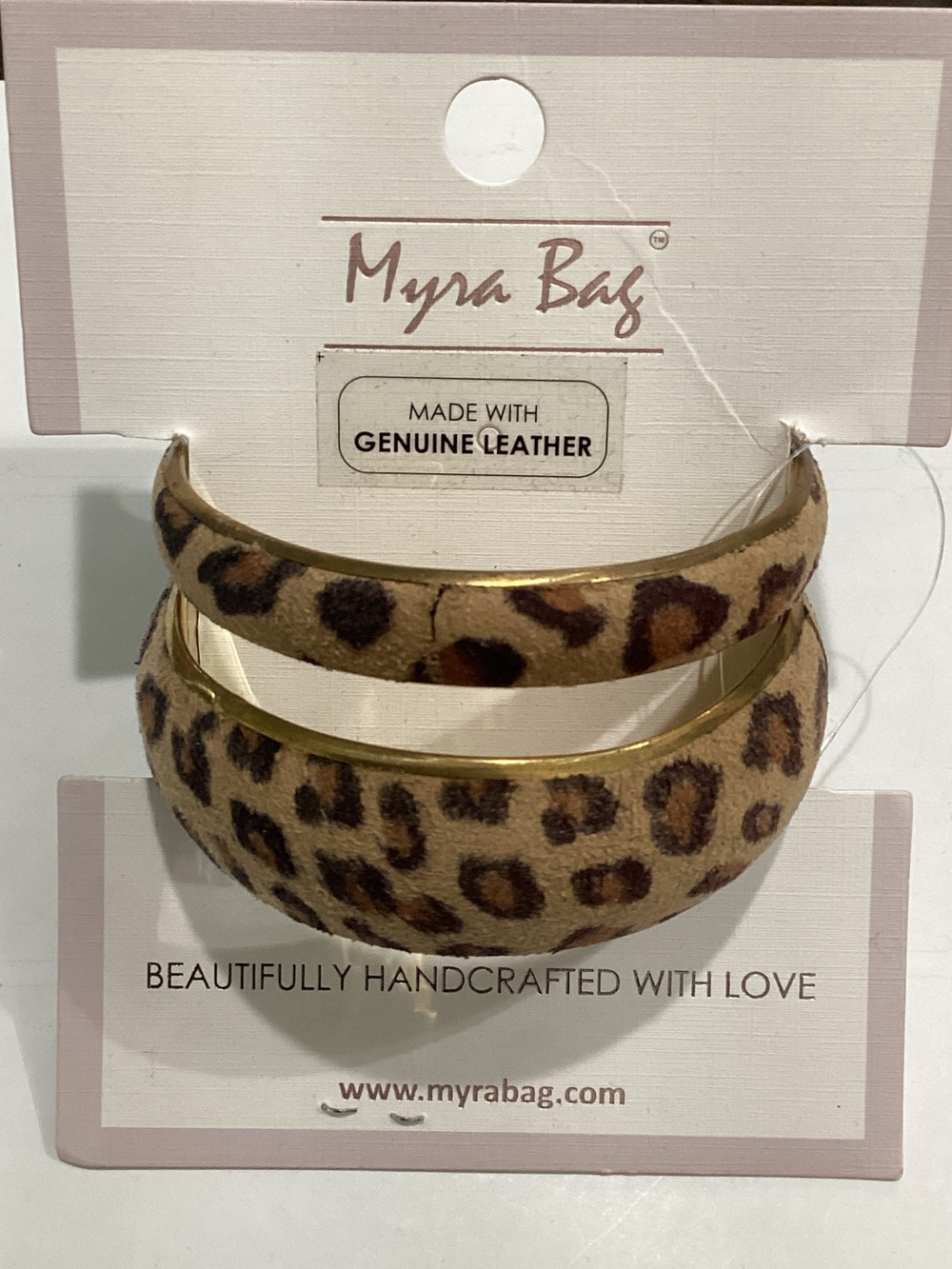 Myra Bag Leopard-Print Leather Hoop Earrings in Brown and Gold